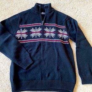 Chaps Holiday Zip Neck Sweater